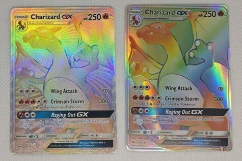 Charizard Hyper GX fake og ægte