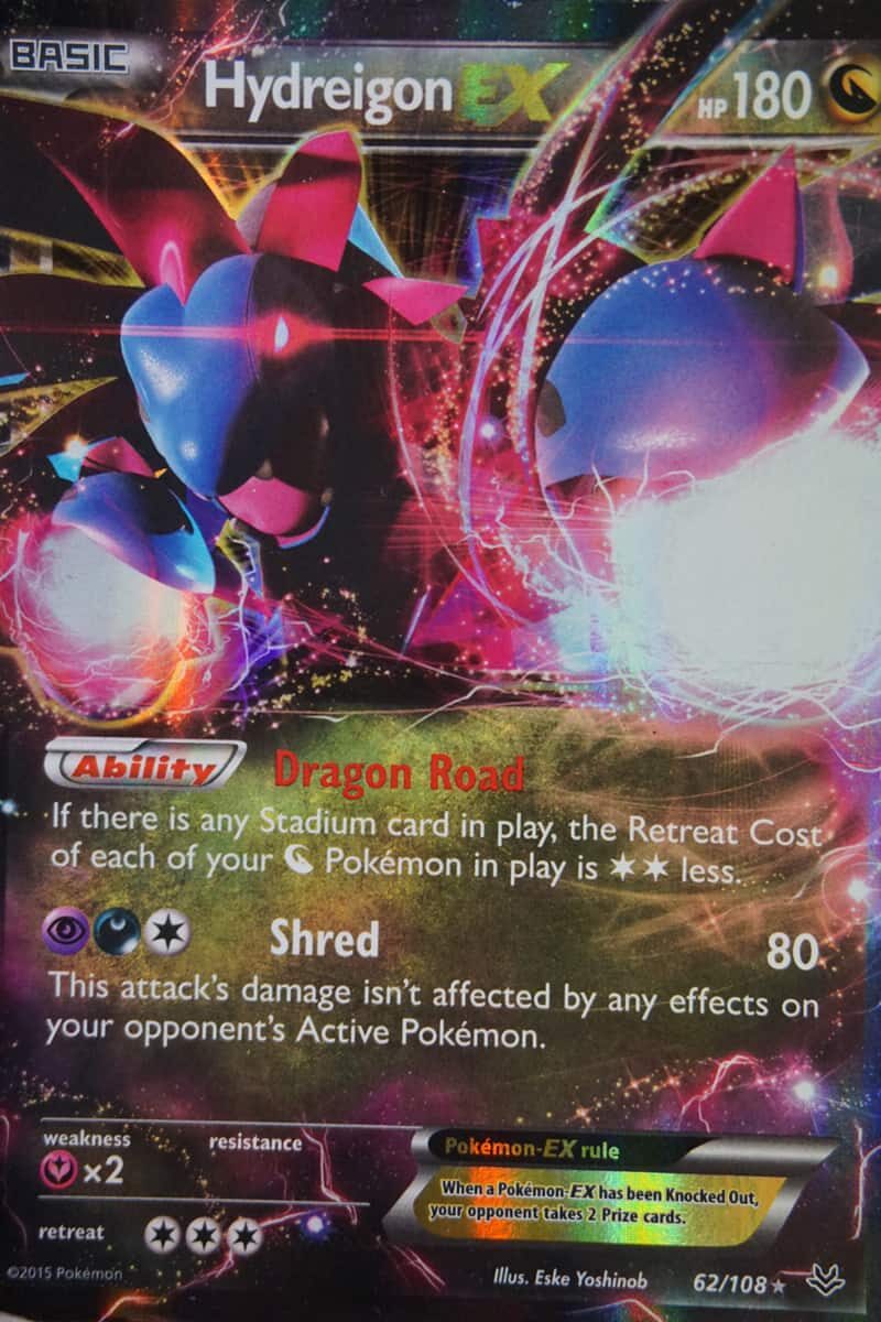 hydreigon pokemon card shiny TCG C Celebrations Holographic SWSH138 Dragon Ability Dragon Road If there is any Stadium card in play Hydreigon EX 62/108 - [XY