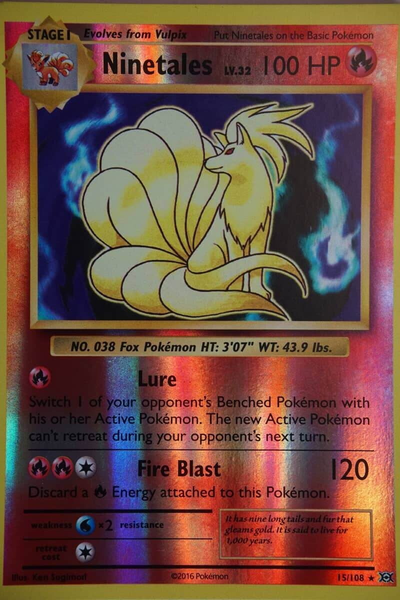 Ninetales 15/108 Rare Reverse Holo - Pocket Monster