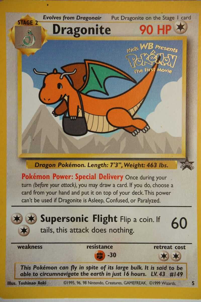 Dragonite 5 (WB) Rare - Pocket Monster