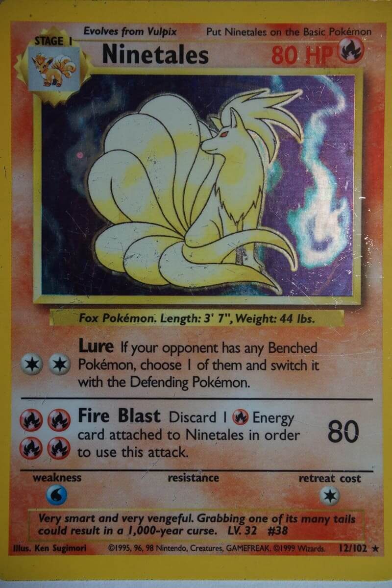Ninetales 12/102 Holo Rare - Pocket Monster