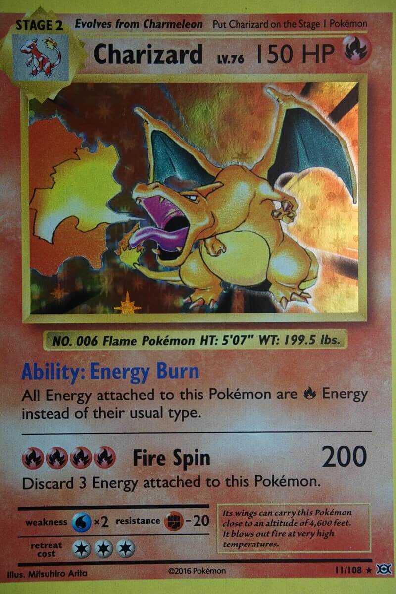 charizard pokemon card 11 108 2016 POKEMON XY EVOLUTIONS CHARIZARD REVERSE HOLO FOIL 11/108 GRADED P –  Mint Sports Cards & Collectibles main image 0