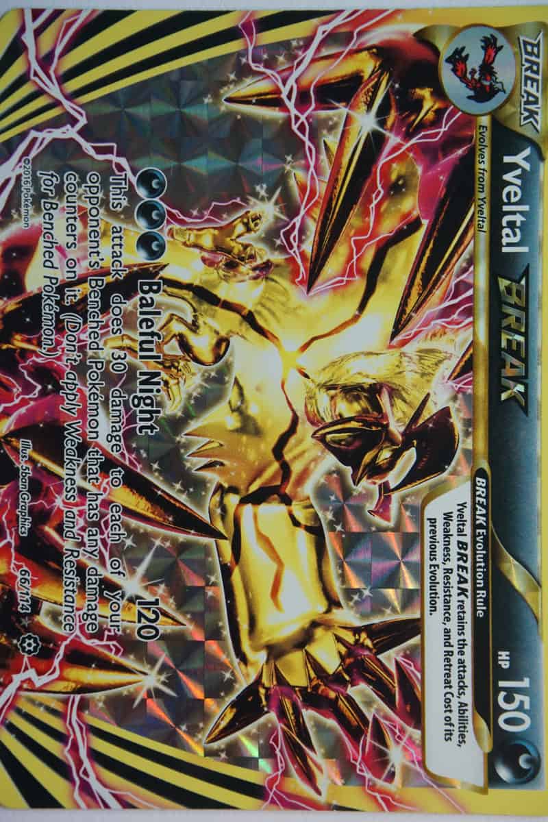 yveltal break pokemon card 66/114 Ultra Rare Holo Near Mint [DDD] Baleful Night (120) This attack does 30 damage to each of your opponents Benched Pokemon that has any damage counters on it How much could i get