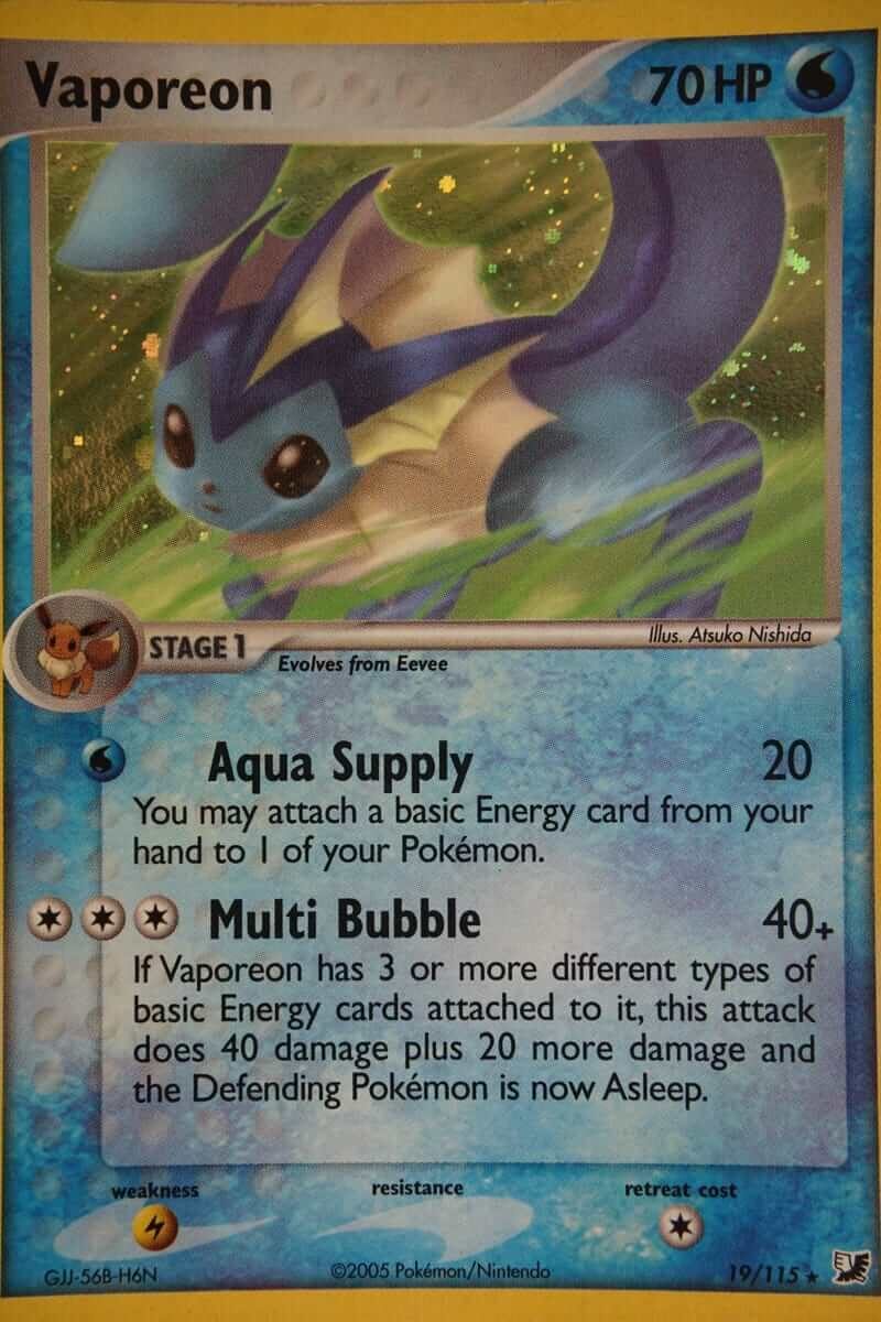 Vaporeon 19/115 Holo Rare - Pocket Monster