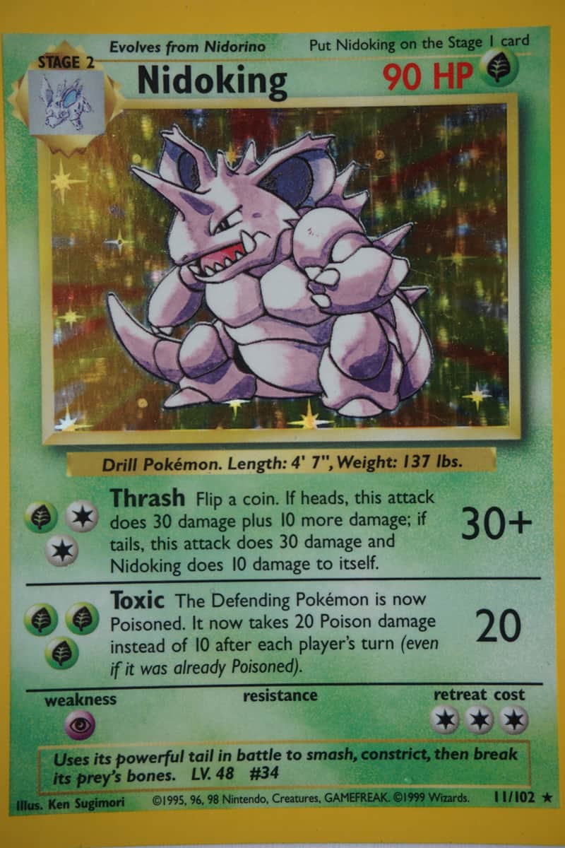 walmart pokemon cards isle Pokémon Card Nidoking #34 TV Animation Blue Logo 1st Print ENG L015197 –  AGS Collectibles main image 0