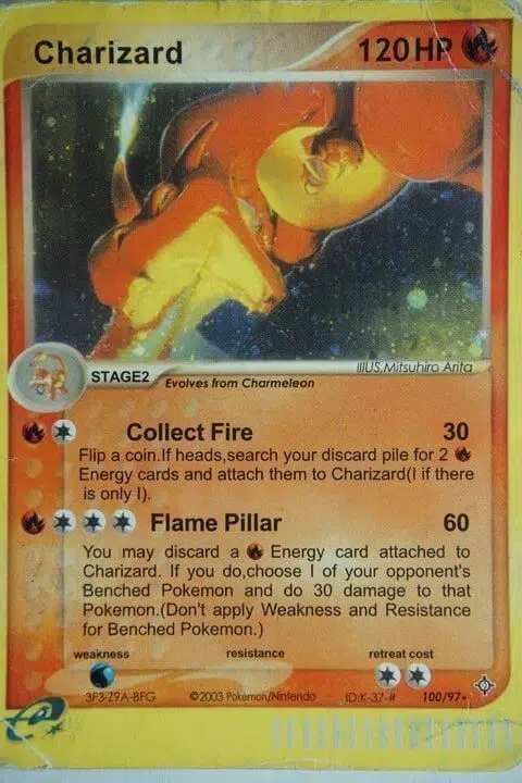 Charizard 100/97 Ultra-Rare OBS: SLIDT KORT - Pocket Monster