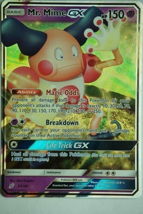 Pokémon Karte Mr. Mime GX – 67/181 Ultra Rare | Team Up Set, NM/M Zustand