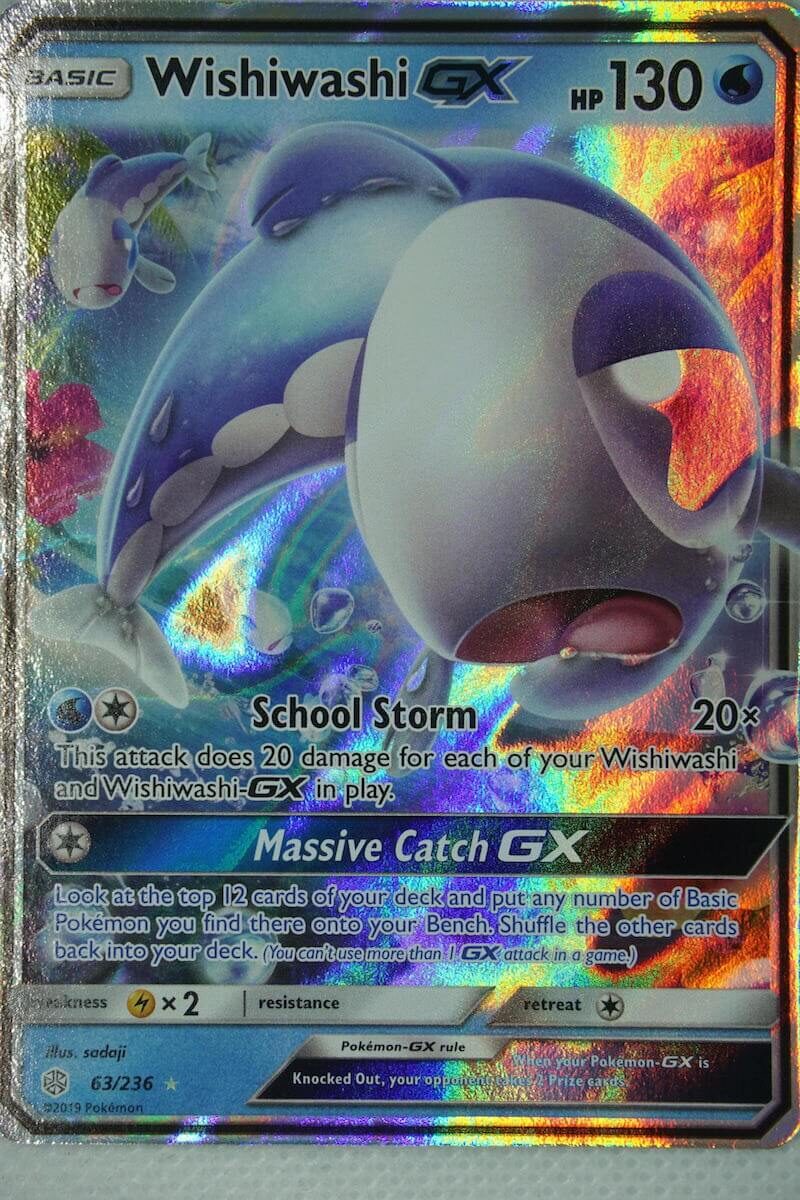 wishiwashi pokemon card gx PTCG Pokemon Chinese Legendary Clash SM Sun & Moon AS6B Wishiwashi-GX HR  #237 – BenBenModels main image 1