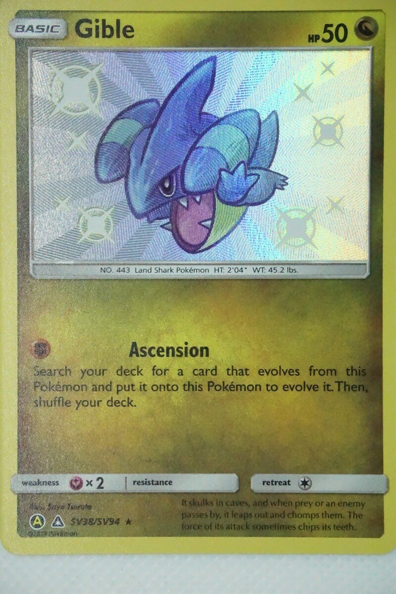 shiny gible pokemon card Trading Game Hidden Fates Rare SV38 [Colorless] Gible (Secluded Springs #98/71, 1-Star