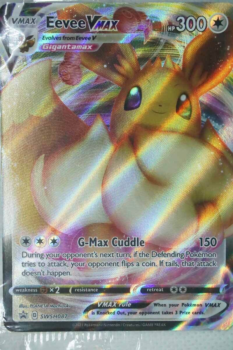 Carta Pokemon Eevee VMAX SWSH087 Full Art (Shining Fates) Con Toploader TitanCards - Edizione Inglese