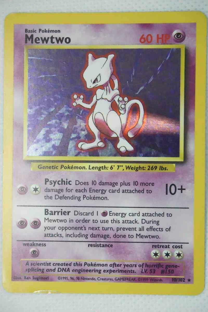 mewtwo holographic card 10/102 1999 Celebrate the incredible history of the TCG hobby by adding this Mewtwo 1999 Pokemon Base Set Holo Rare #10 PSA Authenticated 7 Card to your vault Mewtwo #10 Prices | Pokemon
