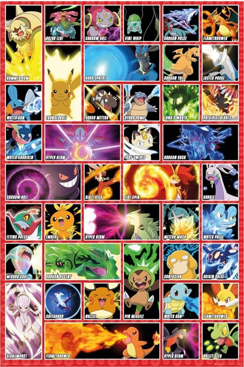 Pokemon Moves Plakat