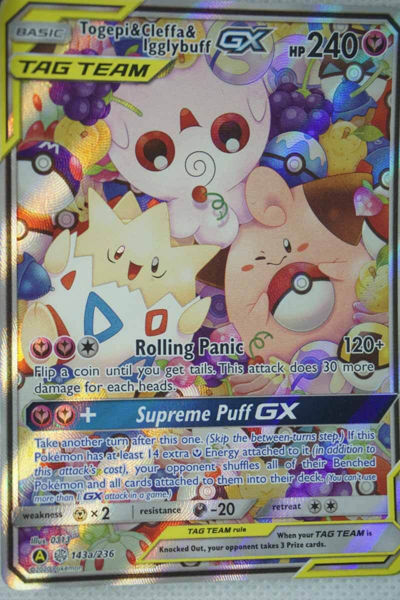 Togepi & Cleffa & Igglybuff GX (143/236) [Sun & Moon: Cosmic Eclipse] 2019  Pokemon Togepi & Cleffa & Igglybuff GX 143a/236 Promo Sun & Moon ...