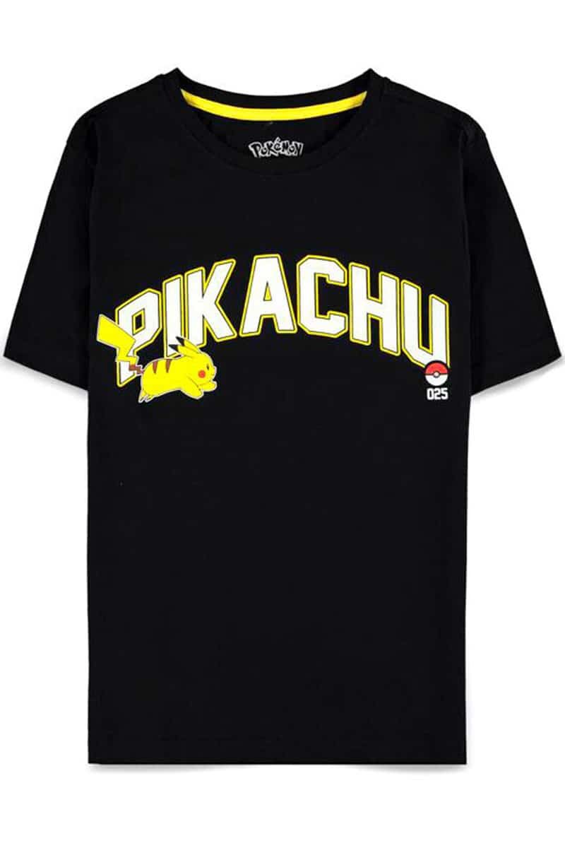 Sort T Shirt med Pikachu