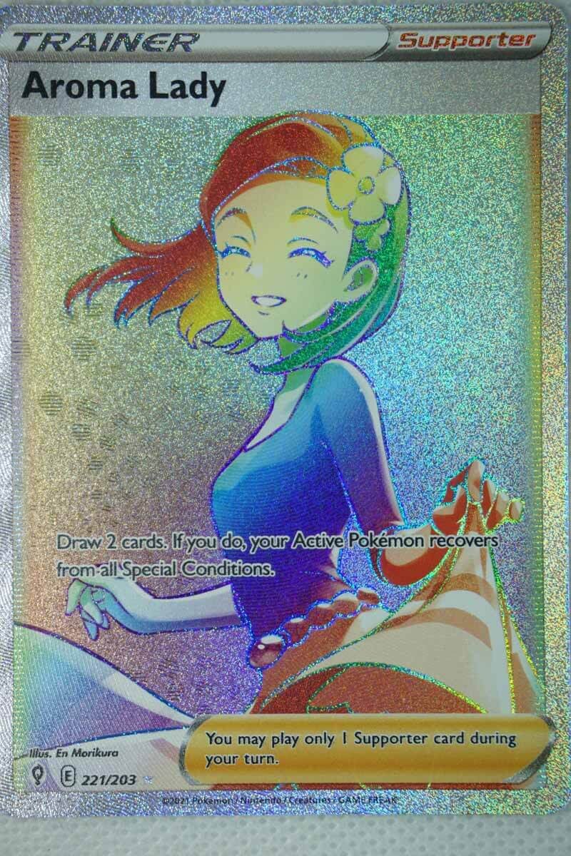 aroma lady rainbow pokemon card Aroma Lady Full Art - 199/203 - Evolving Skies