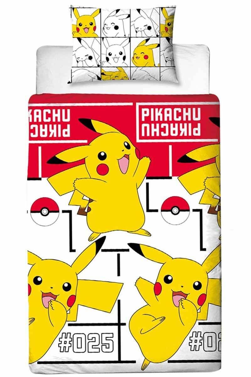 Pokemon Sengetøj i hvid med Pikachu