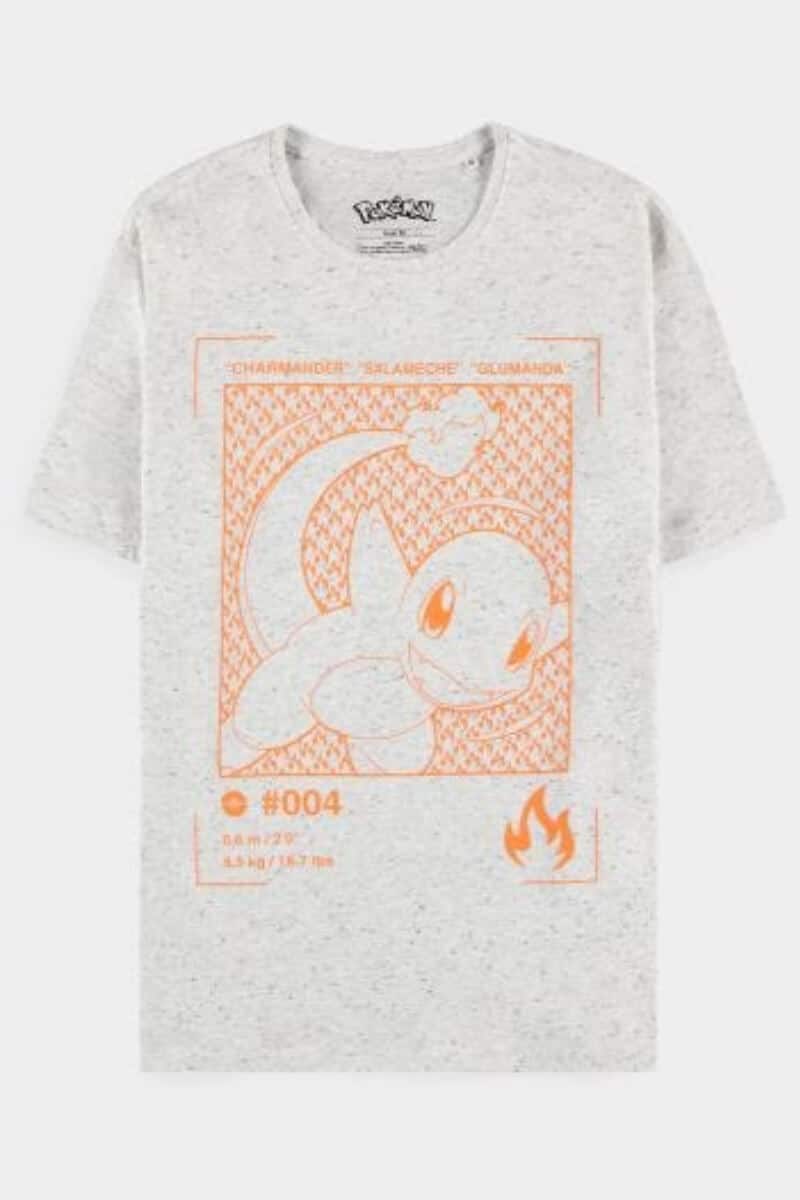 Hvid T Shirt med Chamander i rød Small