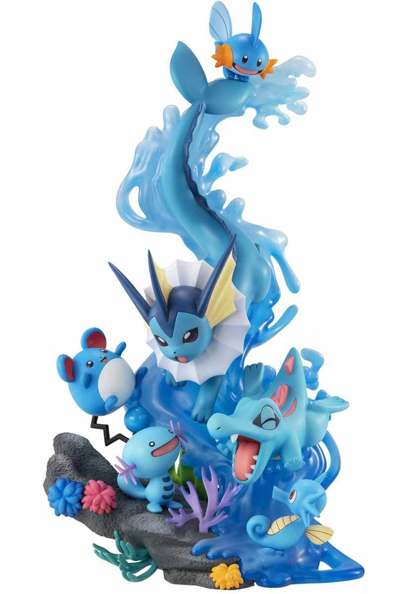 Japansk Udstillings Figur med Vaporeon og andre Vandtyper