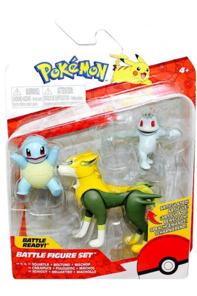Squirtle Boltund og Machop Figurer