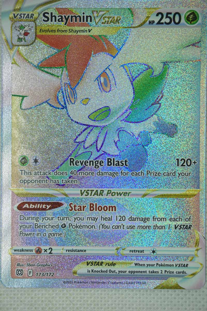 shaymin vstar pokemon card value Shaymin VSTAR Brilliant Stars Rainbow Secret 173/172 CGC 9.5 TBC Games