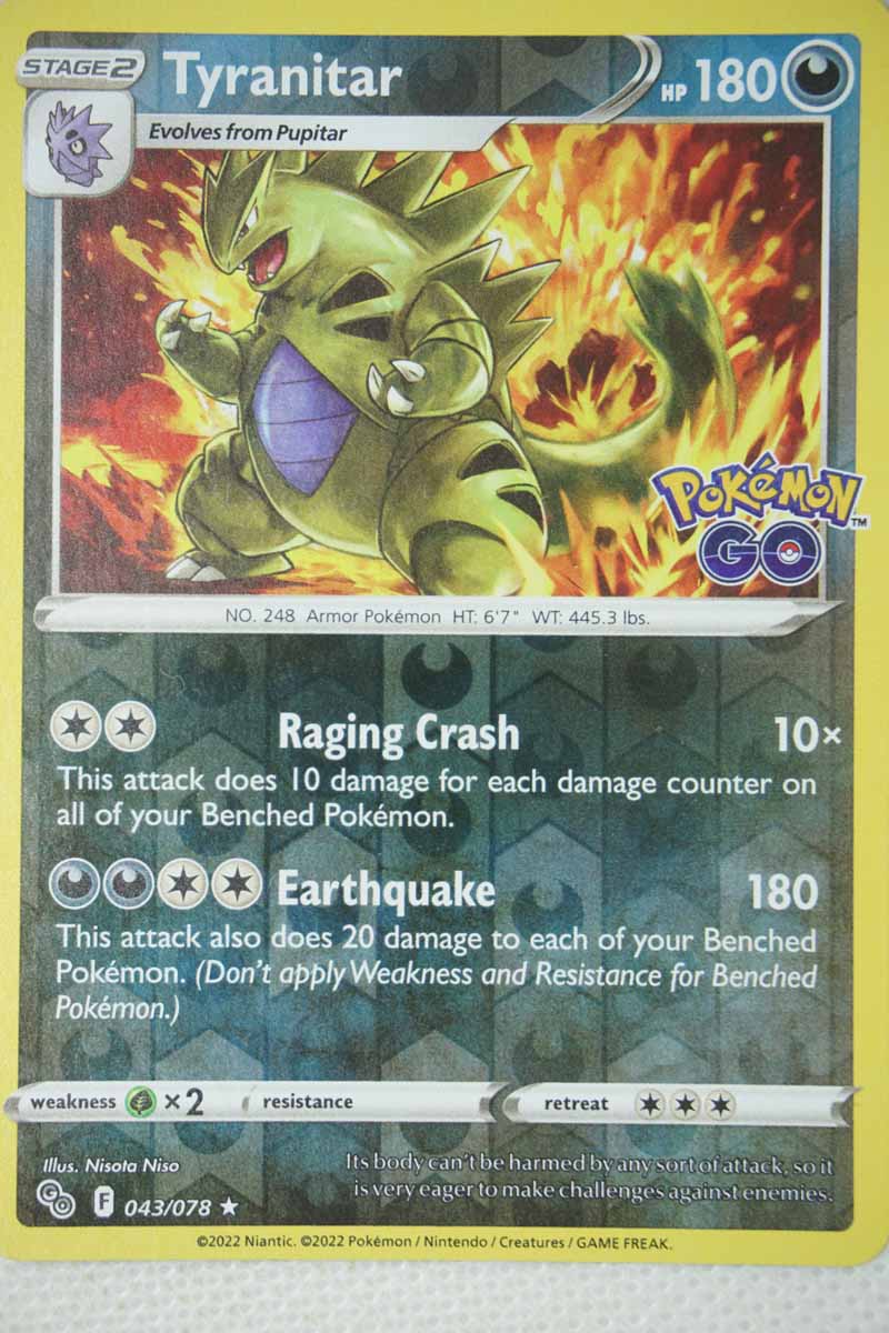 tyranitar pokemon go card value - V - SWSH109 - Holo Foil Black Star Promo this attack does 100 more damage Tyranitar 095/159 Journey Together