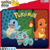 Pokemon Musemåtte med Charmander Squirtle og Bulbasaur