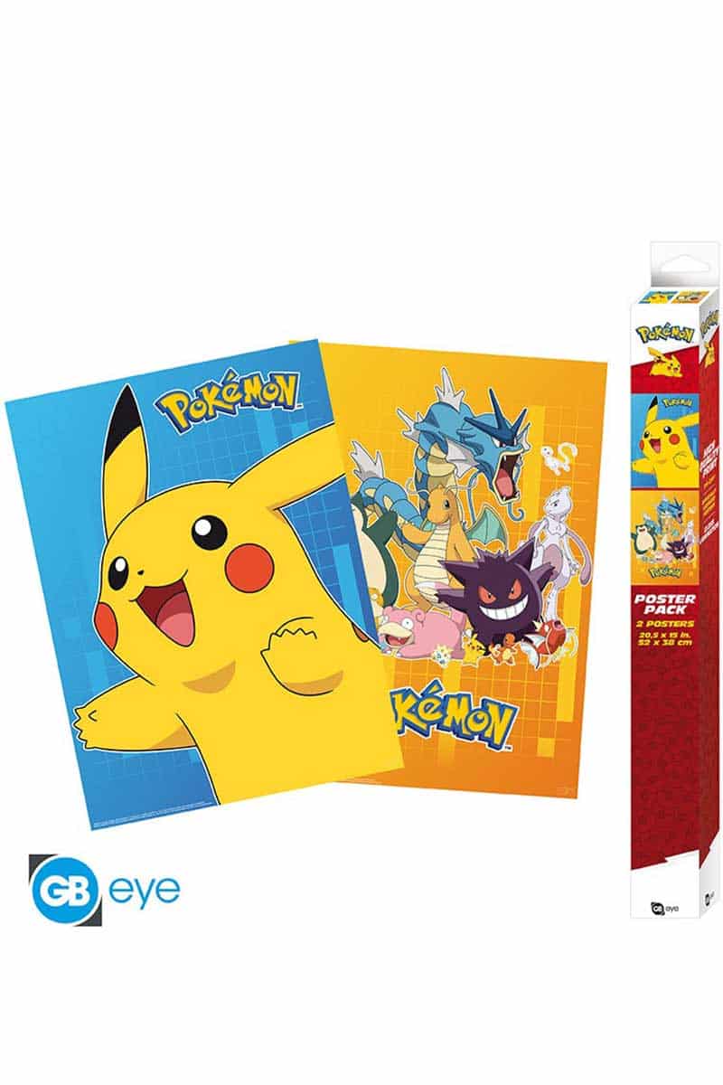 2 Pokemon Plakater med Pikachu og Favoritter