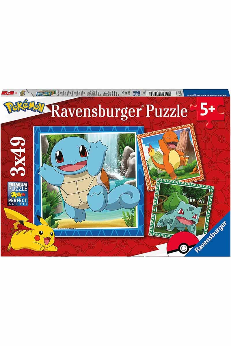 Pokemon Puslespil med Charmander Squirtle og Bulbasaur