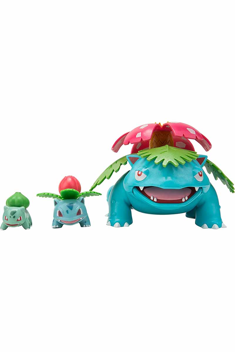 Udviklingssæt med Bulbasaur, Ivysaur og Venusaur Figurer