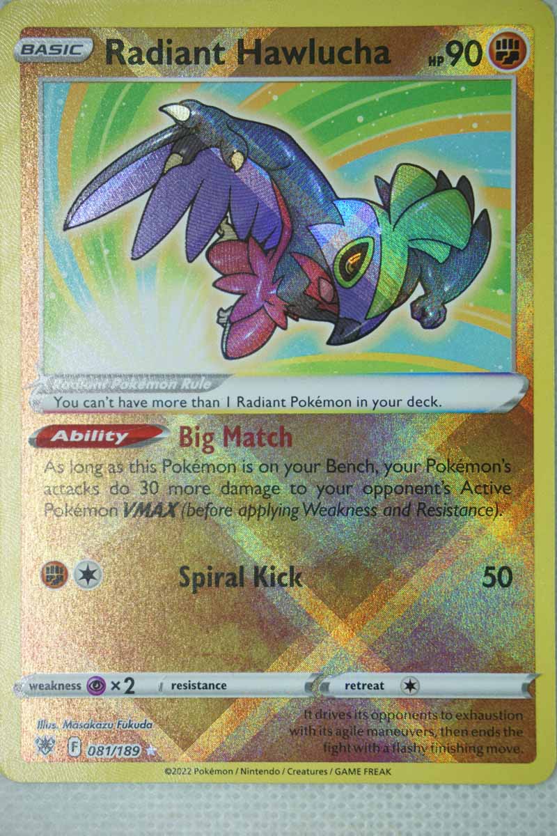 Radiant Hawlucha 081/189 Radiant Rare - Pocket Monster Radiant Hawlucha 081/189 Radiant Rare - Pocket Monster