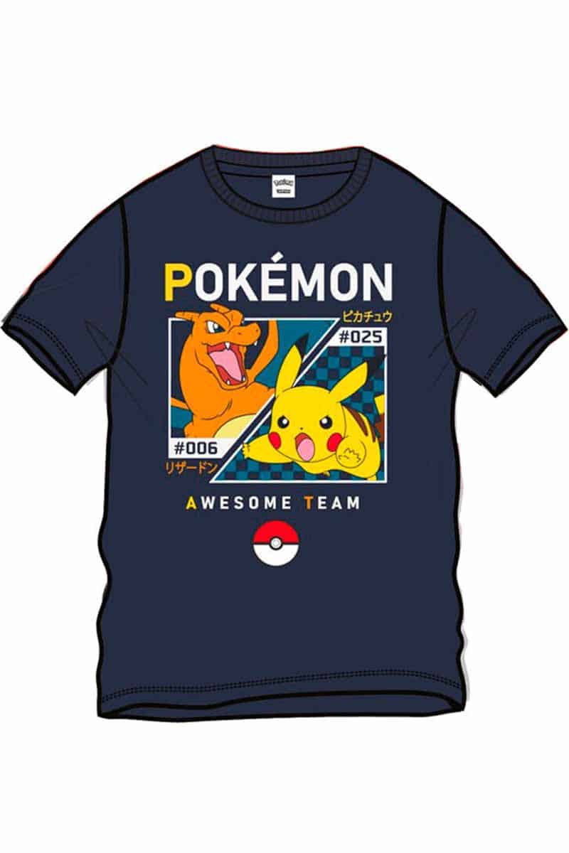 Sort T Shirt Awesome Team til Børn