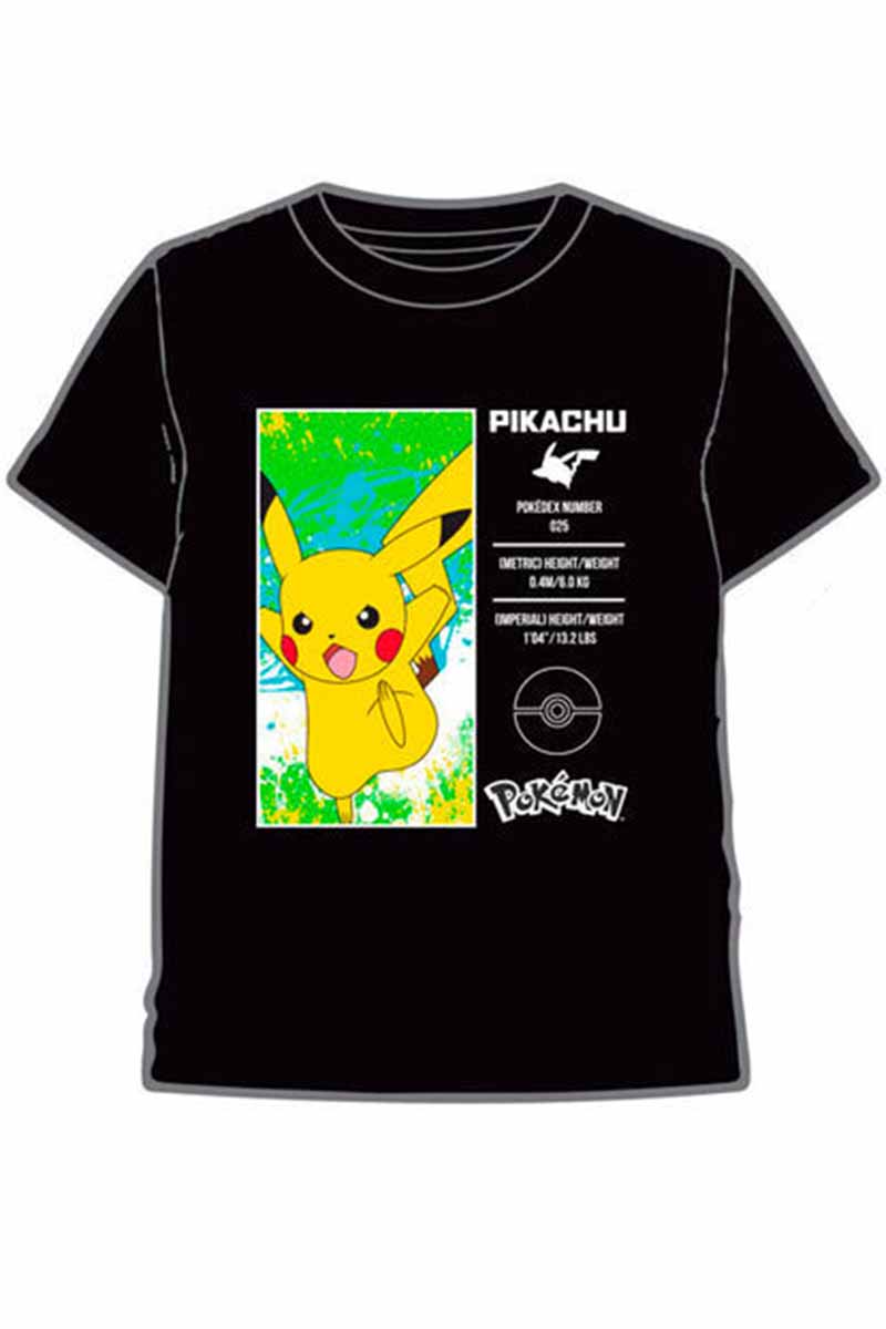 Sort Pikachu T Shirt Børn