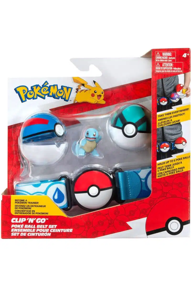 Squirtle bælte med Great ball og Net ball - Pocket Monster