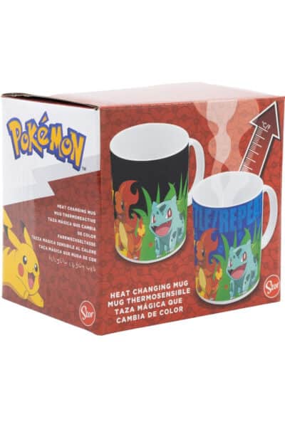 Krus med Pikachu og Kanto Starters og Farveskift