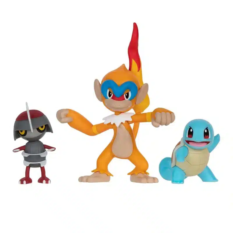 Monferno, Pawniard og Squirtle Figurer