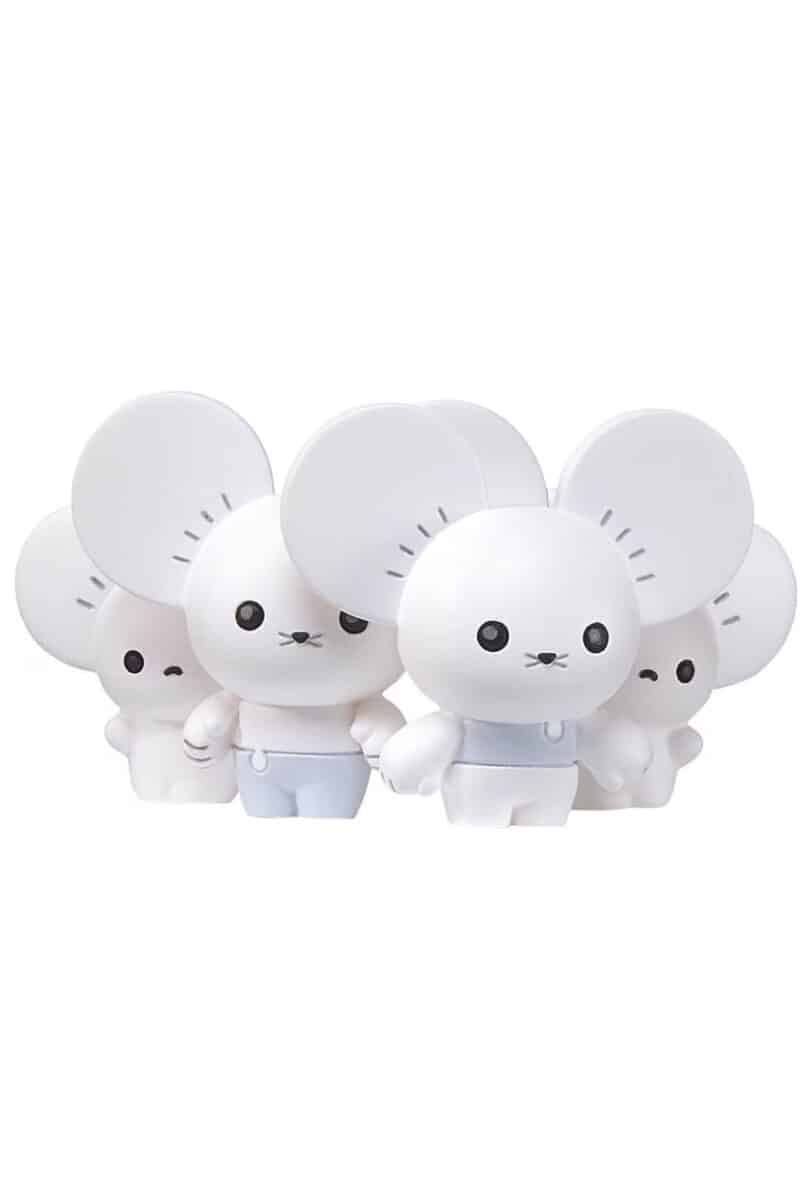 Lille Japansk Maushold Family of 4 Figur