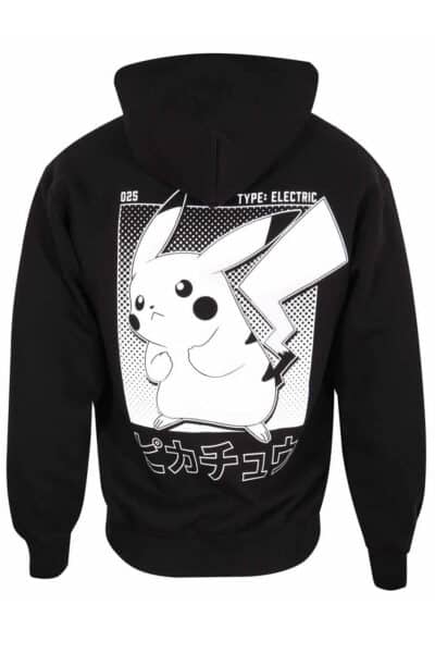 Sort Pikachu Hættetrøje med japanske Tegn