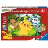 To Pokemon Puslespil med 24 Brikker