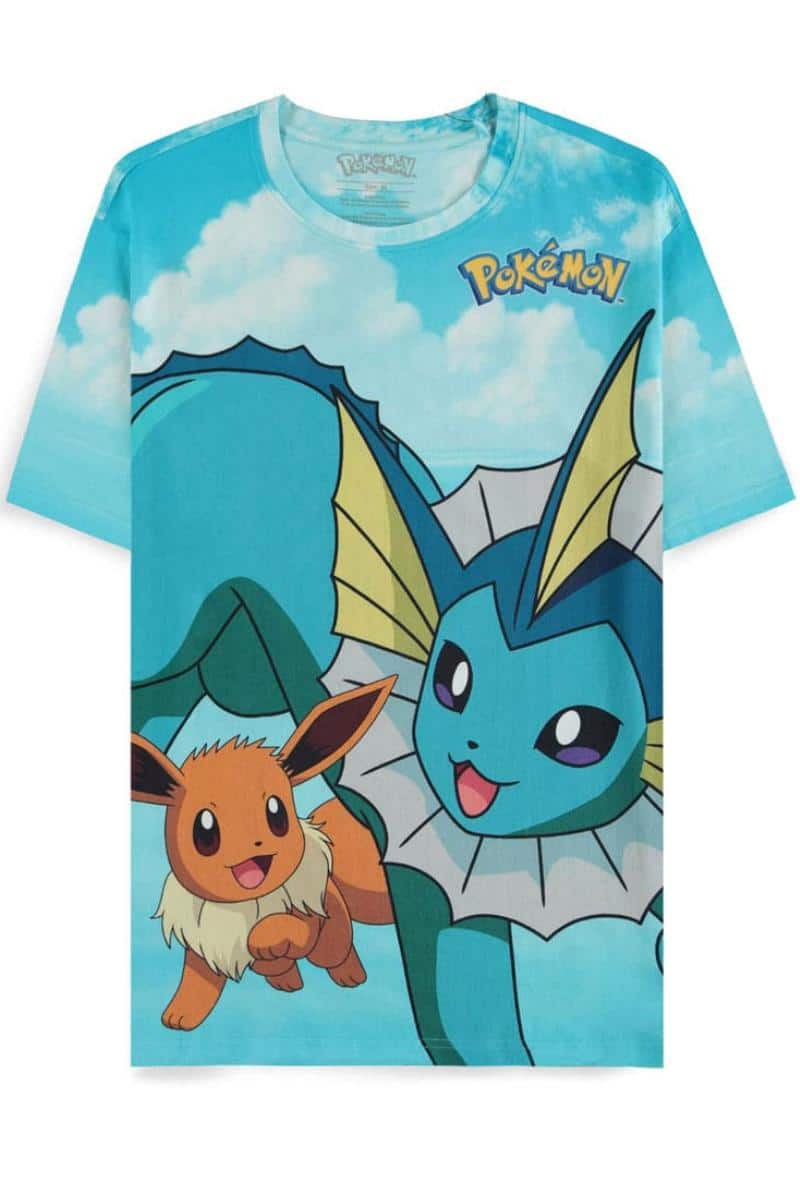 T shirt med Eevee og Udviklinger