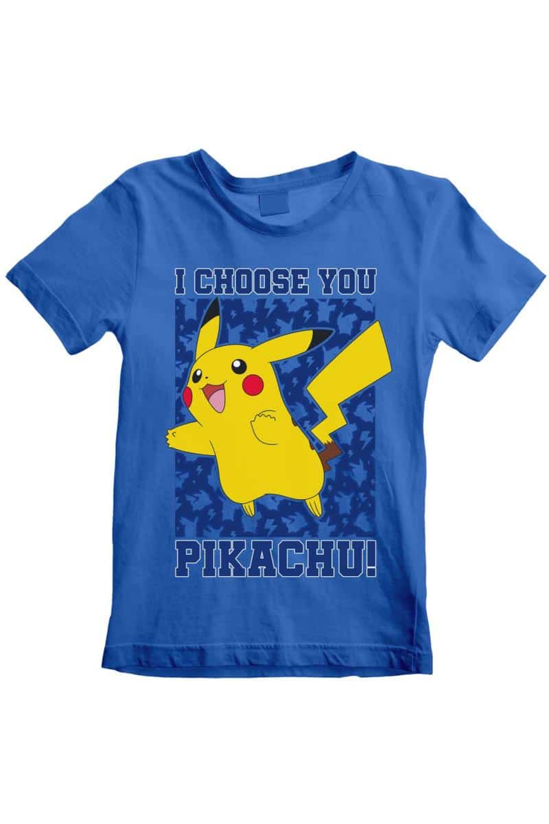 Blå Børne T Shirt med Pikachu