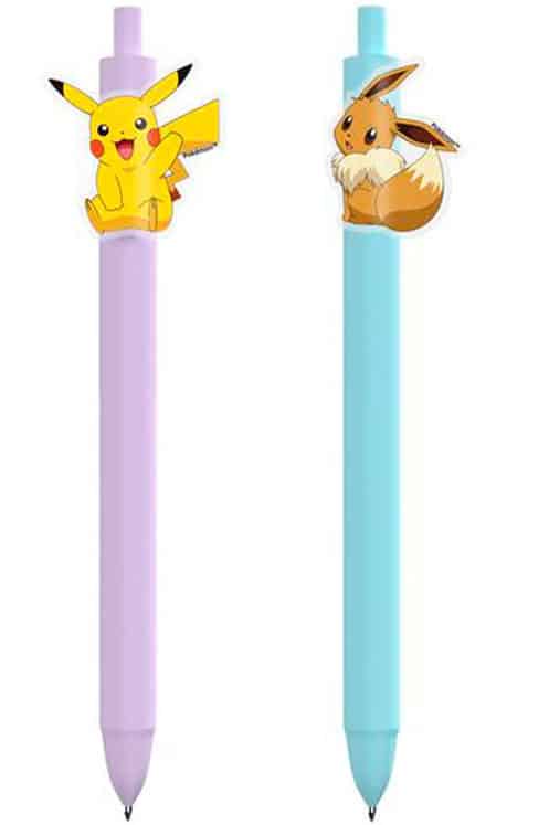 2 Pokemon Kuglepenne med Pikachu og Eevee