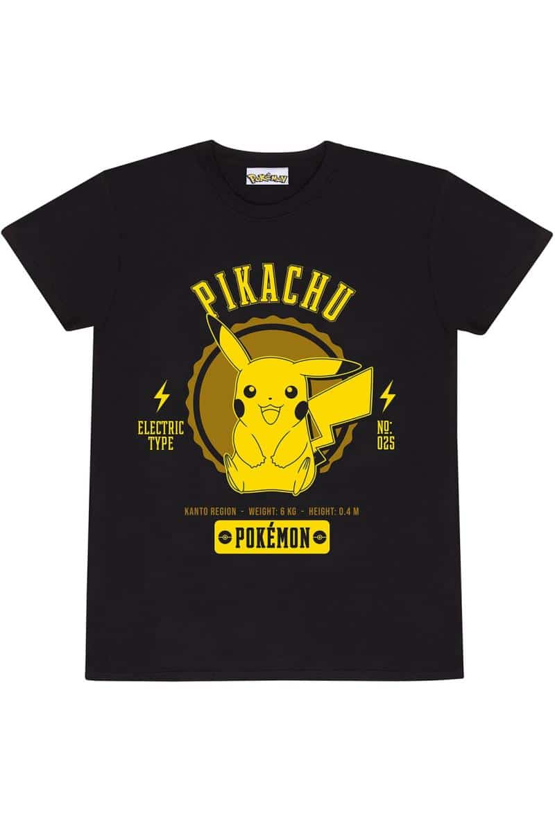 Sort T Shirt med elektrisk Pikachu