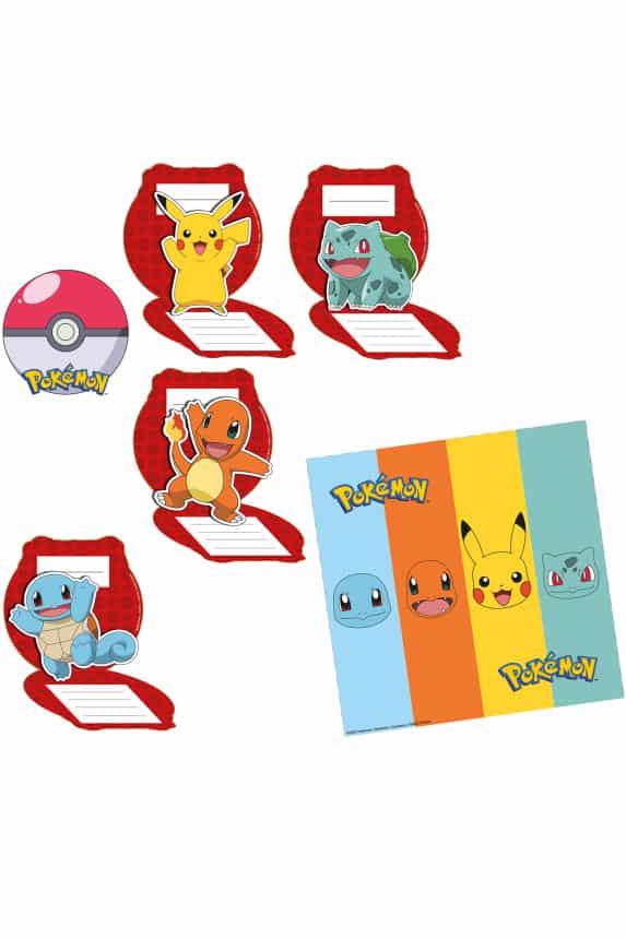 Poke Ball Invitationer x 8