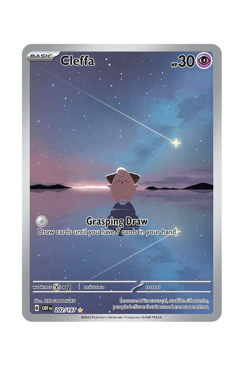 Kb Cleffa Full Art 202/197 - Pokemon enkeltkort fra Scarlet & Violet:  Obsidian Flames