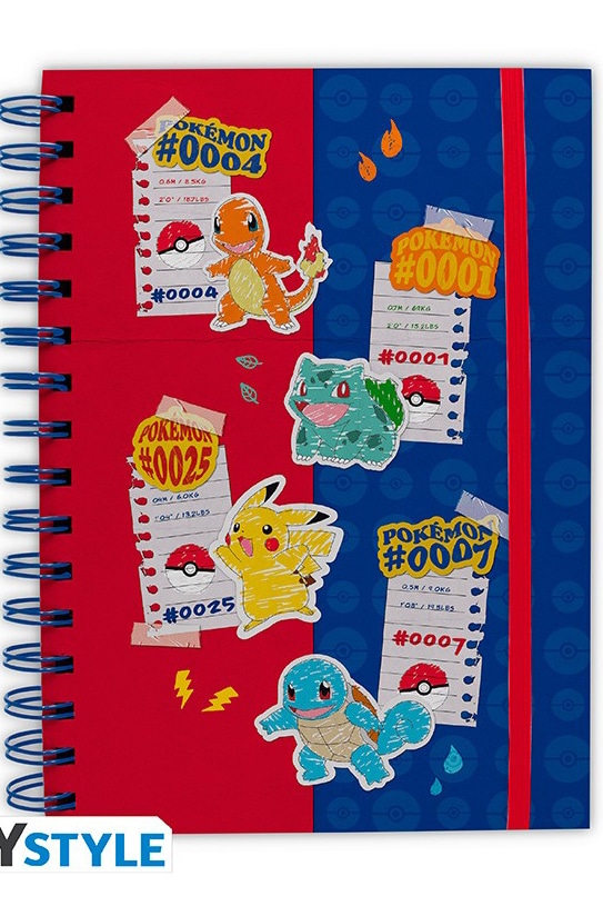 Pokemon A5 Notesbog med Kanto Starters