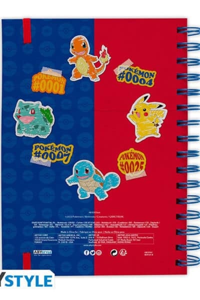 Pokemon A5 Notesbog med Kanto Starters