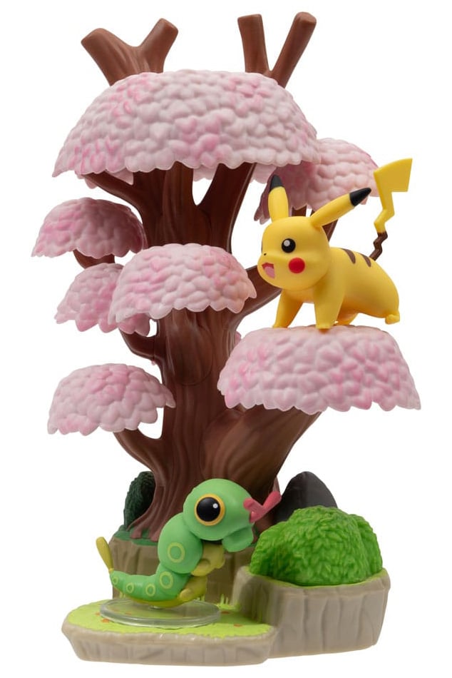 Pikachu og Caterpie Figurer i Skovtema
