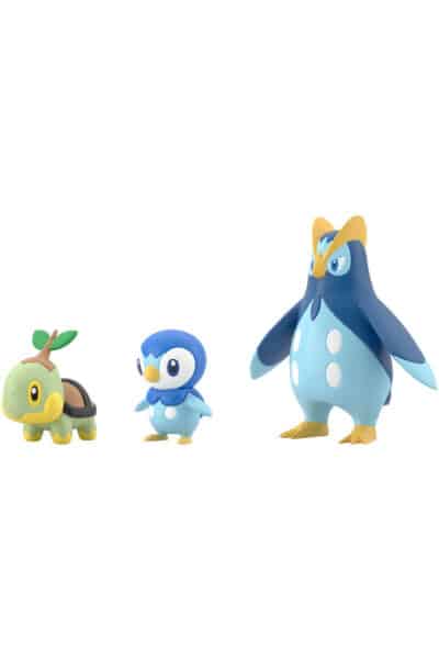 Japansk Sinnoh Sæt med Turtwig, Piplup og Prinpulp