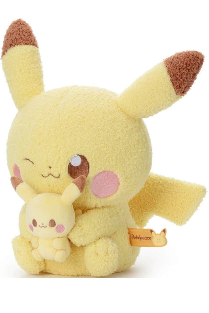 Stor Japansk Pikachu og Pichu PokePeace Bamse