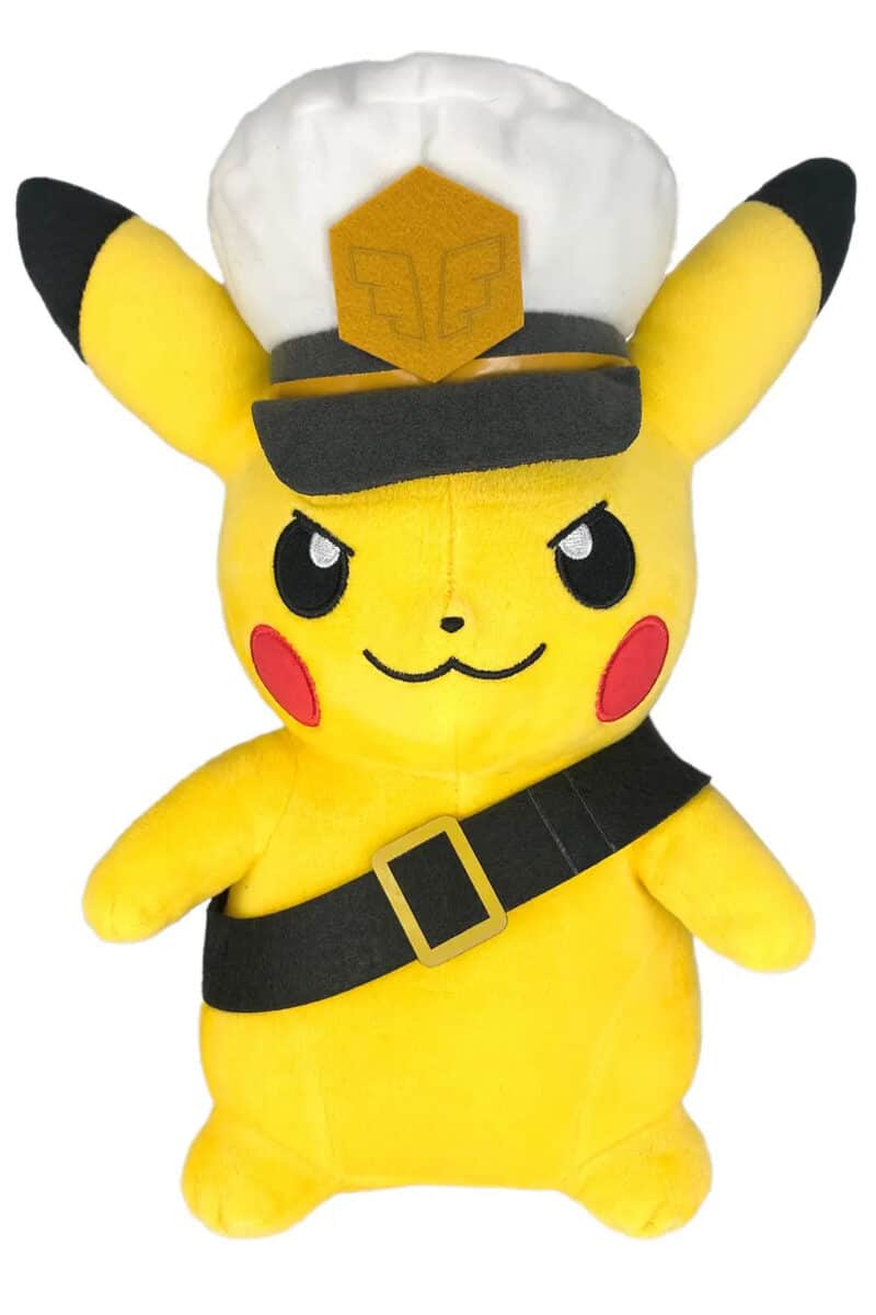 Stor Japansk Kaptajn Pikachu Bamse med Pilotbriller